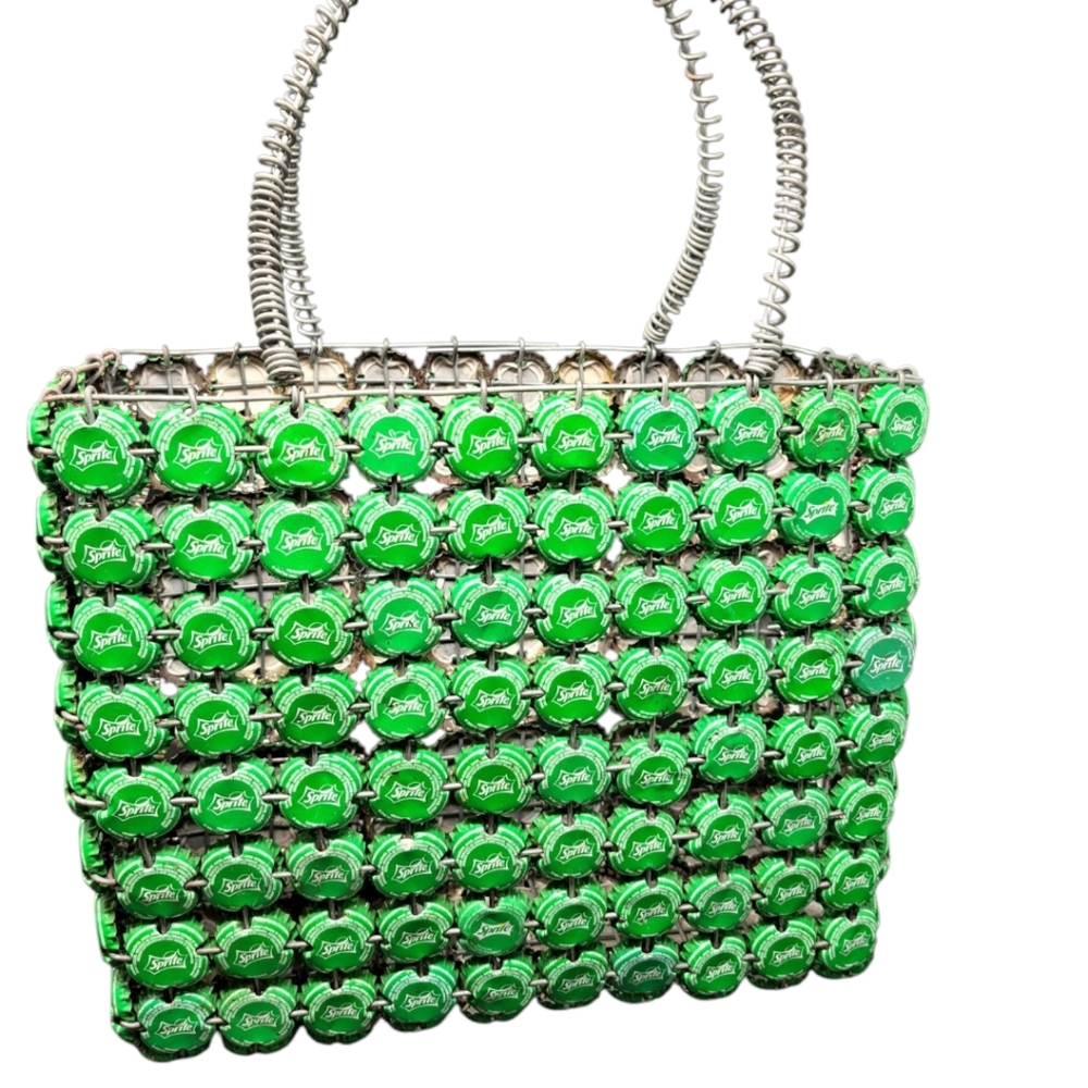 Handmade Soda Bottle Storage Basket Or Handbag